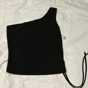 Black One-Shoulder Women's Top